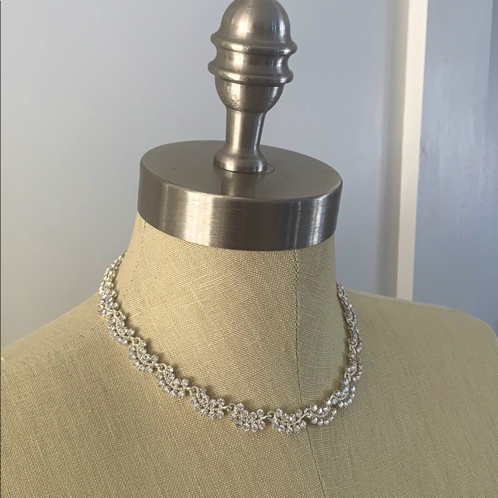 Crystal, sterling silver plated necklace
